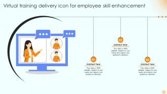 Virtual Training Delivery Icon For Employee Skill Enhancement