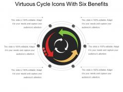 Virtuous cycle icons with six benefits