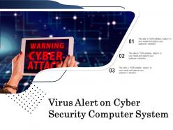 Virus alert on cyber security computer system
