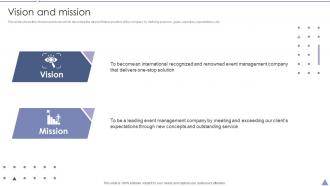 Vision And Mission Convention Planner Company Profile Ppt File Introduction