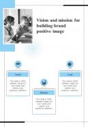Vision And Mission For Building Brand Positive Image One Pager Sample Example Document