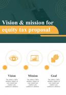 Vision And Mission For Equity Tax Proposal One Pager Sample Example Document