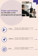 Vision And Mission For Flexible Work Arrangements Proposal One Pager Sample Example Document