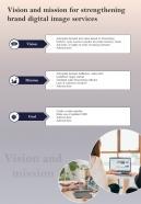 Vision And Mission For Strengthening Brand Digital One Pager Sample Example Document