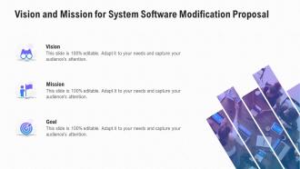 Vision and mission for system software modification proposal ppt slides model