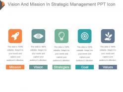 Vision and mission in strategic management ppt icon
