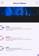 Vision And Mission Musicians Event Proposal One Pager Sample Example Document