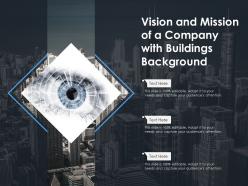 Vision and mission of a company with buildings background