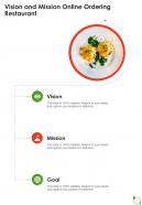 Vision And Mission Online Ordering Restaurant One Pager Sample Example Document