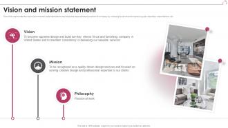 Vision And Mission Statement Interior Design Company Profile Ppt Template