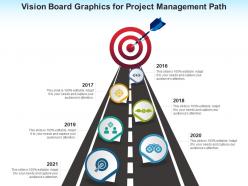 Vision board graphics for project management path infographic template