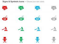 Vision gavel job tag ppt icons graphics