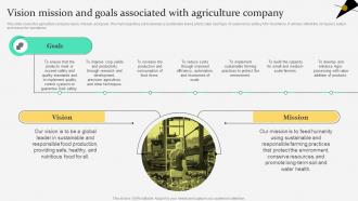 Vision Goals Associated With Agriculture Company Agriculture Products Business Plan BP SS