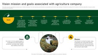 Vision Mission And Goals Associated With Agriculture Company Farm And Agriculture Business Plan BP SS