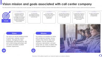 Vision Mission And Goals Associated With Call Center Outbound Call Center Business Plan BP SS