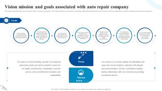 Vision Mission And Goals Associated With Car Service Center Business Plan BP SS