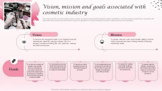 Vision Mission And Goals Associated With Cosmetic Industry Business Plan BP SS