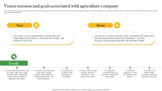 Vision Mission And Goals Associated With Crop Farming Business Plan BP SS