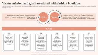 Vision Mission And Goals Associated With Fashion Boutique Womens Clothing Boutique BP SS