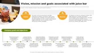 Vision Mission And Goals Associated With Juice Bar Organic Juice Bar Franchise BP SS
