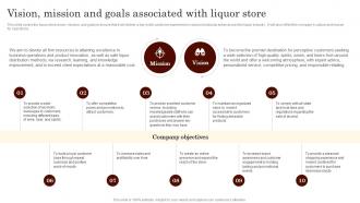 Vision Mission And Goals Associated With Liquor Store Specialty Liquor Store BP SS