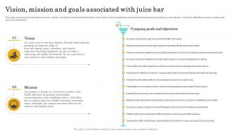 Vision Mission And Goals Associated With Nutritional Beverages Business Plan BP SS