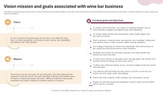 Vision Mission And Goals Associated With Wine And Cocktail Bar Business Plan BP SS
