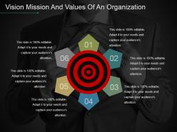 Vision mission and values of an organization powerpoint slide images