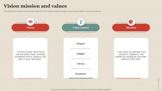Vision Mission And Values Property Company Profile CP SS V