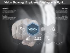 Vision showing employee pointing with right direction