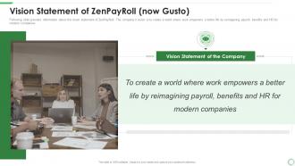 Vision statement of zenpayroll now gusto ppt inspiration ideas