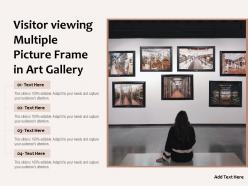 Visitor viewing multiple picture frame in art gallery