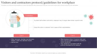 Visitors And Contractors Protocol Guidelines For Workplace Pandemic Business Playbook