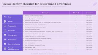 Visual Identity Checklist For Better Boosting Brand Mentions To Attract Customers And Improve Visibility