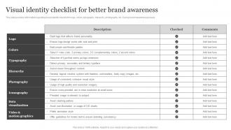 Visual Identity Checklist For Better Brand Visibility Enhancement For Improved Customer