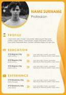 Visual resume design for job application cv template
