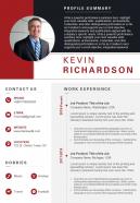 Visual resume example with key skills section