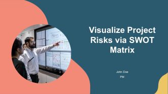 Visualize Project Risks Via SWOT Matrix PPT Template AT