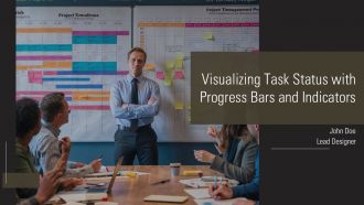 Visualizing Task Status With Progress Bars And Indicators PPT Information AT
