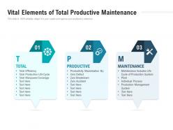 Vital elements of total productive maintenance