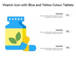 Vitamin icon with blue and yellow colour tablets