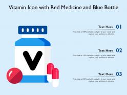 Vitamin icon with red medicine and blue bottle