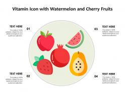 Vitamin icon with watermelon and cherry fruits