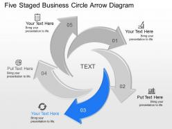 Vj five staged business circle arrow diagram powerpoint template