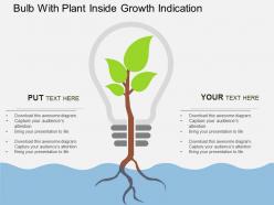 Vk bulb with plant inside growth indication flat powerpoint design