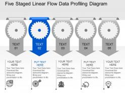 Vk five staged linear flow data profiling diagram powerpoint template