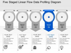 Vk five staged linear flow data profiling diagram powerpoint template