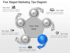 Vm five staged marketing tips diagram powerpoint template