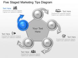 Vm five staged marketing tips diagram powerpoint template