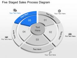 Vo five staged sales process diagram powerpoint template